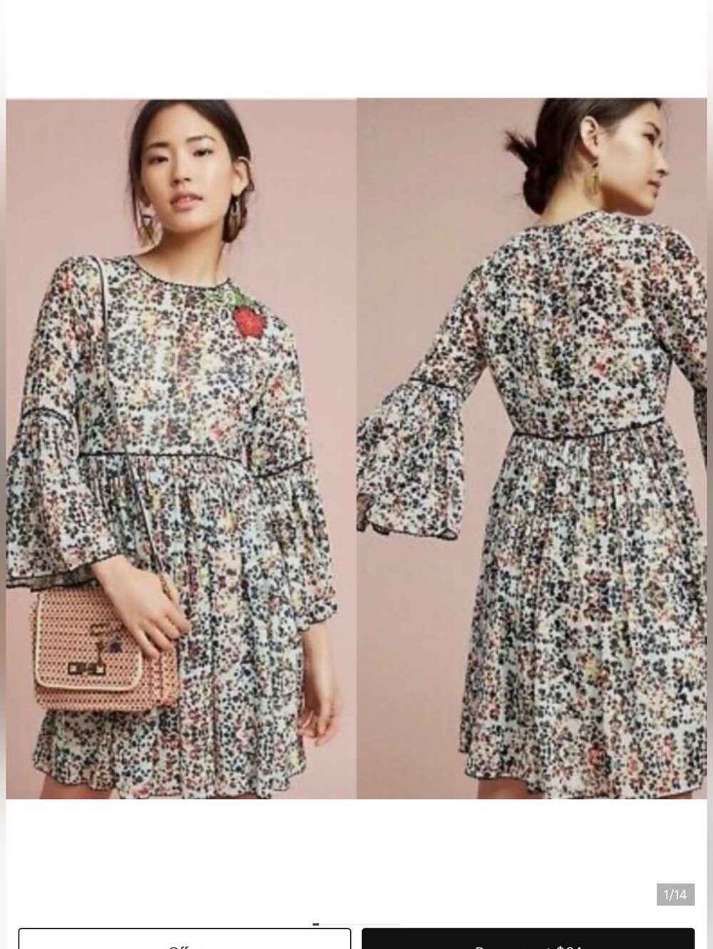 Anthropologie Embroidered Dress